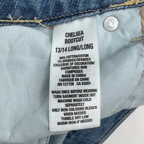 Aeropostale Jeans Women 13/14 Chelsea Bootcut Light Wash Denim Distressed 34x28 - Picture 7 of 11